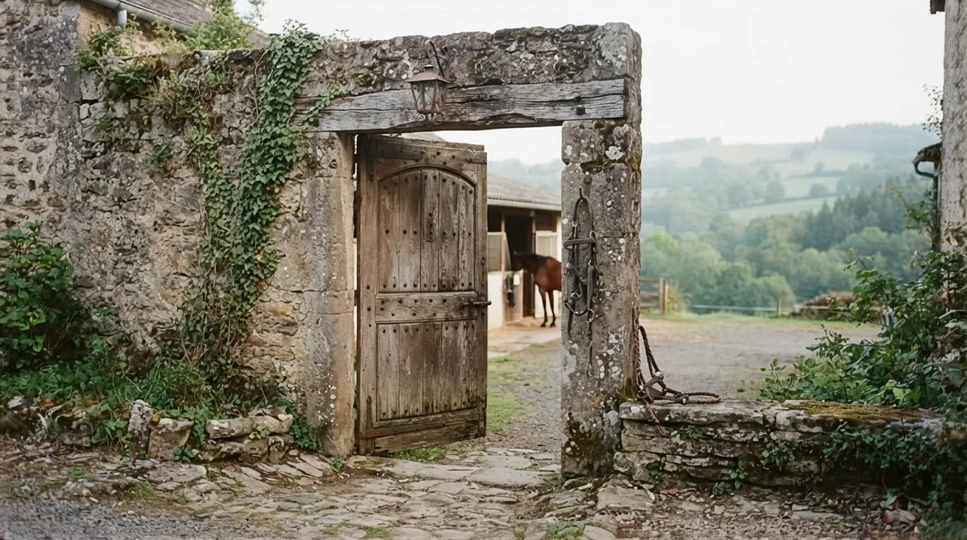 Entrée du Cheval nomad', centre équestre à Saint-Front-d'Alemps